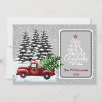 Frohe Weihnachten Gemütliche Red Truck Weihnachtsk