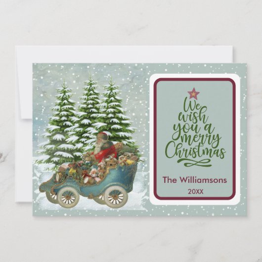 Frohe Weihnachten Gemütliche Vintage Weihnachtskar Karte (Vorderseite)