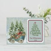 Frohe Weihnachten Gemütliche Vintage Weihnachtskar Karte (Stehend Vorderseite)