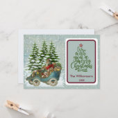 Frohe Weihnachten Gemütliche Vintage Weihnachtskar Karte (Vorderseite/Rückseite Beispiel)