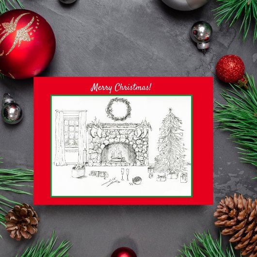 Frohe Weihnachten gemütliche Wohnzimmer mit Cavali Karte