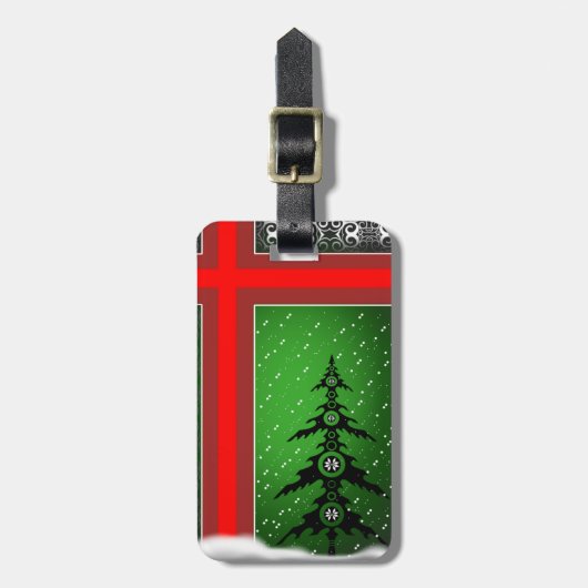 Frohe Weihnachten Gepäckanhänger (Vorderseite vertikal)