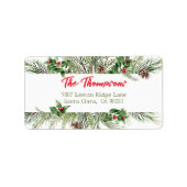 Frohe Weihnachten Gerahmt Winterwetter Gruß Adressaufkleber (Vorne)