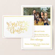 Frohe Weihnachten Gerahmten Familie Foto Gold Foil