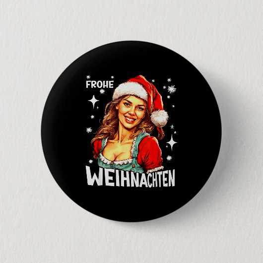 Frohe Weihnachten German Christmas Button (Vorderseite)