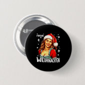 Frohe Weihnachten German Christmas Button (Vorne & Hinten)