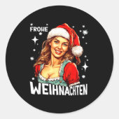 Frohe Weihnachten German Christmas Runder Aufkleber (Vorderseite)