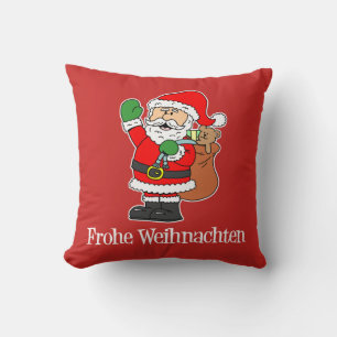 Frohe Weihnachten German Christmas Santa Kissen