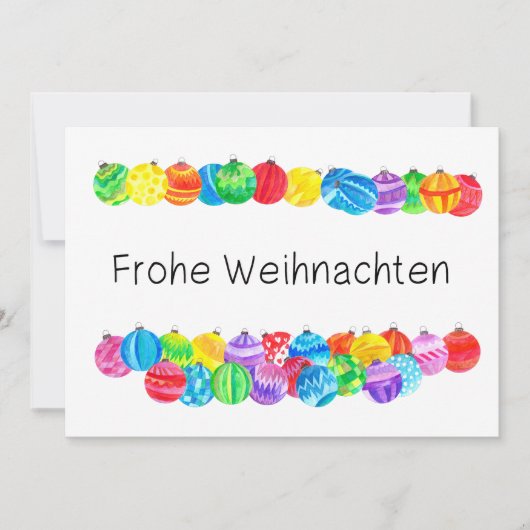 Frohe Weihnachten German Christmas , watercolor Einladung (Vorderseite)