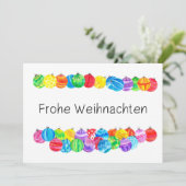 Frohe Weihnachten German Christmas , watercolor Einladung (Stehend Vorderseite)