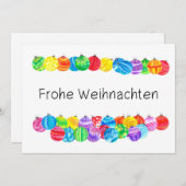 Frohe Weihnachten German Christmas , watercolor Einladung (Vorne/Hinten)