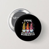 Frohe Weihnachten German Gnome Christmas Decoratio Button (Vorne & Hinten)