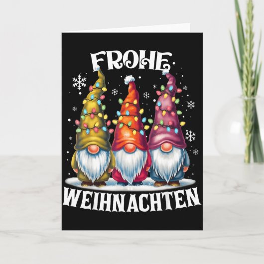 Frohe Weihnachten German Gnome Christmas Decoratio Karte (Vorderseite)