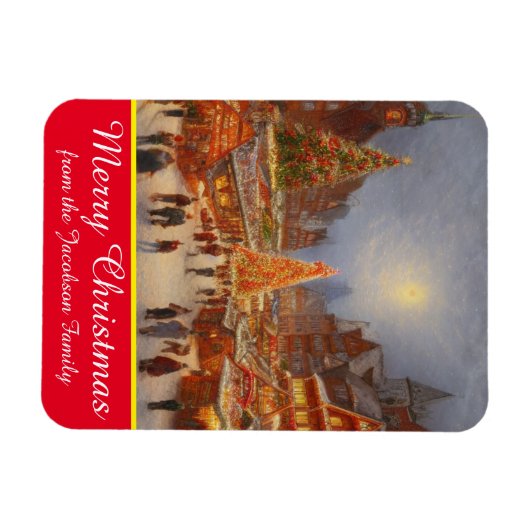 Frohe Weihnachten German Market Greetings Kitsch Magnet (Horizontal)