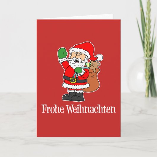 Frohe Weihnachten German Merry Christmas Santa (Vorderseite)