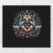 Frohe Weihnachten German Shepherd Classic T - Shir Schaumweinetikett (Einzelnes Label)