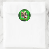 Frohe Weihnachten German Shepherd Round Sticker (Tasche)