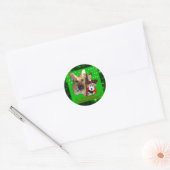 Frohe Weihnachten German Shepherd Round Sticker (Umschlag)