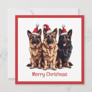 Frohe Weihnachten German Shepherd Santa Dogs