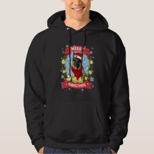 Frohe Weihnachten German Shepherd Santa Funny Xmas Hoodie