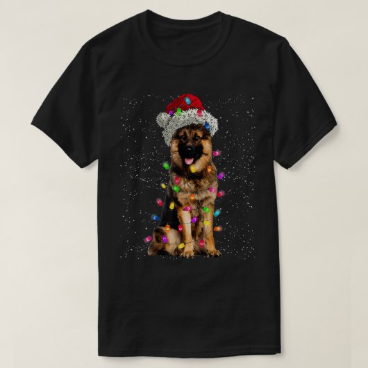 Frohe Weihnachten German Shepherd Weihnachtsmannmü T-Shirt (Design vorne)