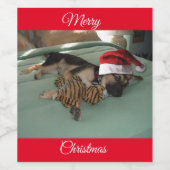 Frohe Weihnachten Gernan Shepherd Weinetikett (Einzelnes Label)