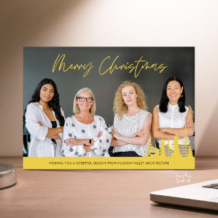 Frohe Weihnachten Geschäftsteam Foto Tannenbäume