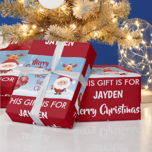 Frohe Weihnachten, Geschenk vom Weihnachtsmann, Ru Geschenkpapier