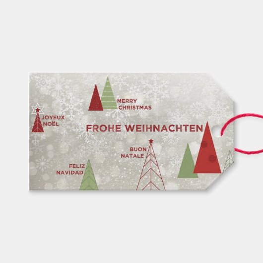 Frohe Weihnachten Geschenkanhänger (Vorderseite (Horizontal))