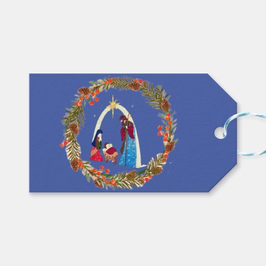 Frohe Weihnachten! Geschenkanhänger (Vorderseite (Horizontal))