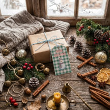 Frohe Weihnachten-Geschenkanhänger | Süßer Schneem
