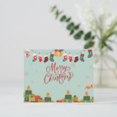Frohe Weihnachten Geschenkboxen und Strümpfe (Stehend Vorderseite)