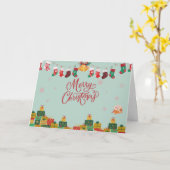 Frohe Weihnachten Geschenkboxen und Strümpfe Karte (Gelbe Blume)