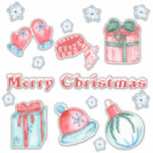 Frohe Weihnachten Geschenkhandschuhe, die Schneefl Aufkleber (Vorderseite)