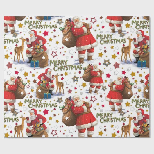 Frohe Weihnachten Geschenkpapier (Flach)