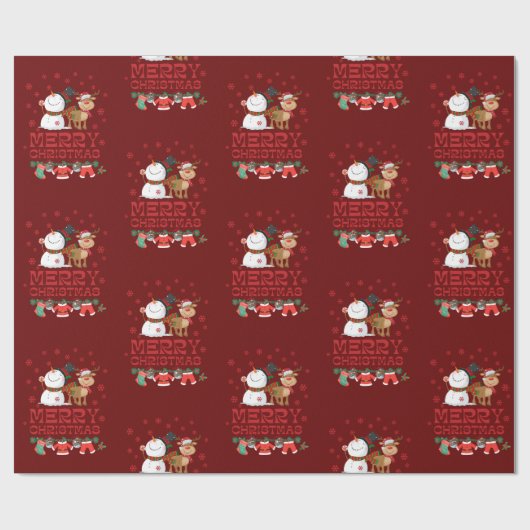 Frohe Weihnachten Geschenkpapier (Flach)