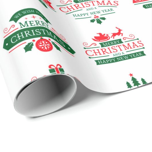 Frohe Weihnachten Geschenkpapier (Rolleneckpunkt)