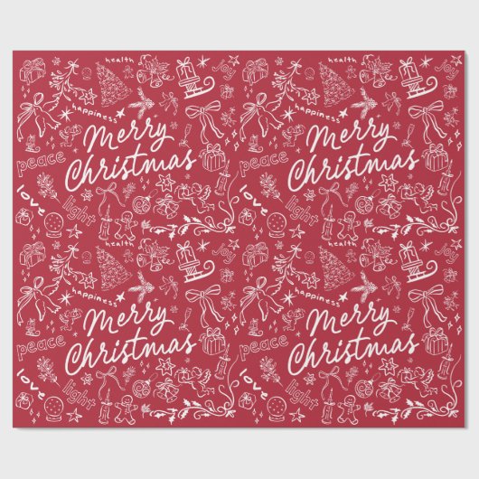 Frohe Weihnachten Geschenkpapier (Flach)
