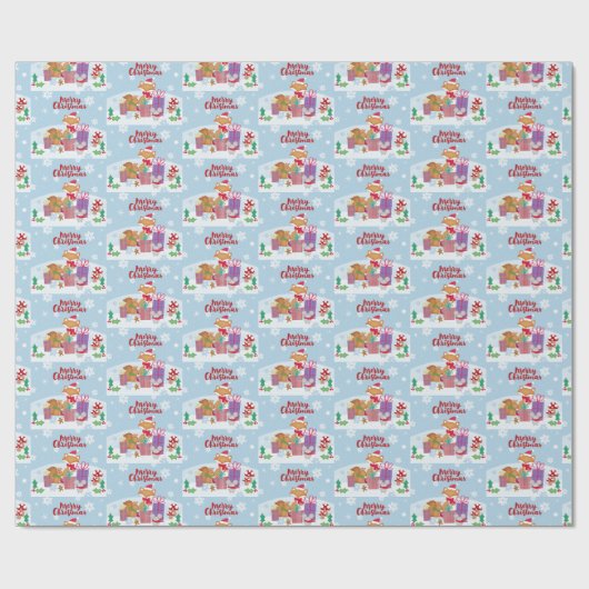 Frohe Weihnachten Geschenkpapier (Flach)