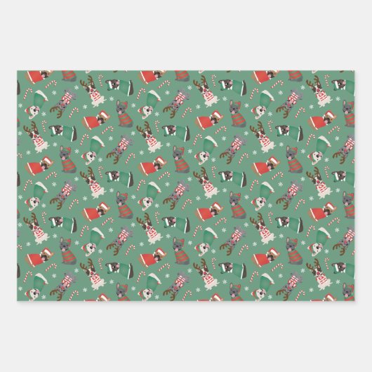 Frohe Weihnachten Geschenkpapier Set (Vorderseite)