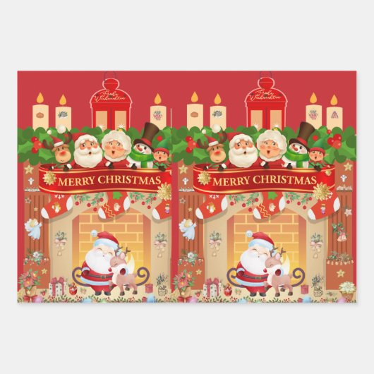 Frohe Weihnachten  Geschenkpapier Set (Vorderseite 2)