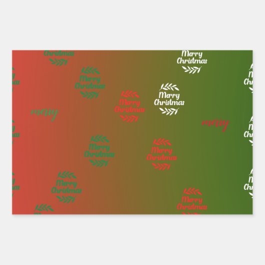Frohe Weihnachten Geschenkpapier Set (Vorderseite)