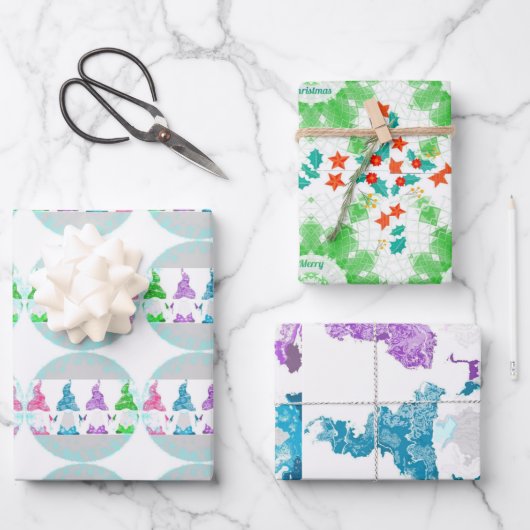 Frohe Weihnachten Geschenkpapier Set (Vorderseite)