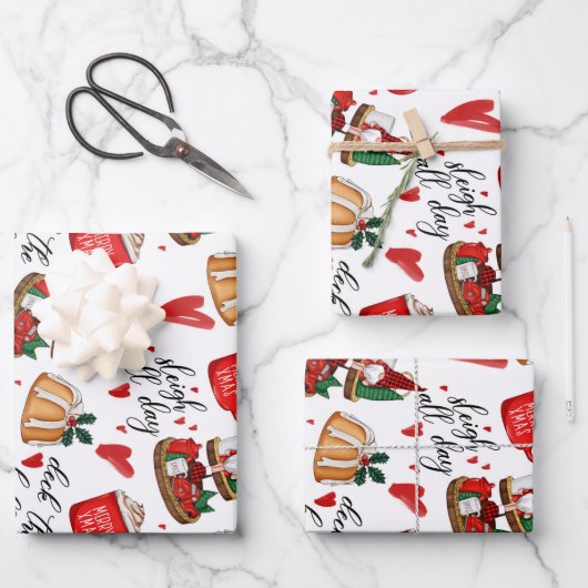 Frohe Weihnachten Geschenkpapier Set (Vorderseite)