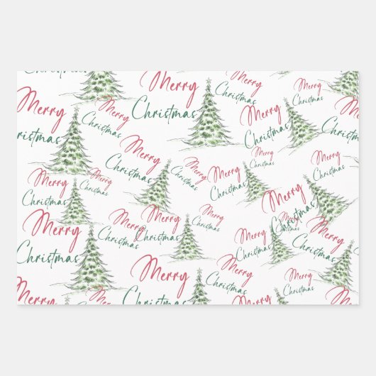 Frohe Weihnachten Geschenkpapier Set (Vorderseite)