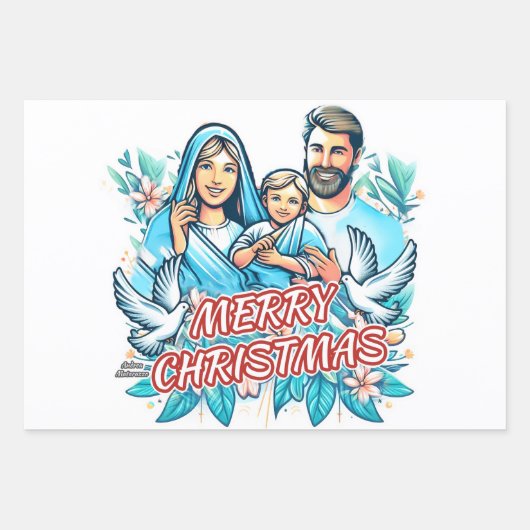 Frohe Weihnachten Geschenkpapier Set (Vorderseite)