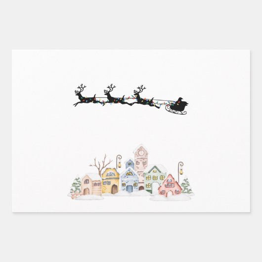 Frohe Weihnachten Geschenkpapier Set (Vorderseite)