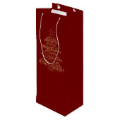 Frohe Weihnachten Geschenktüte Für Weinflaschen (Rückseite Schrägansicht)