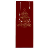 Frohe Weihnachten Geschenktüte Für Weinflaschen (Vorderseite)