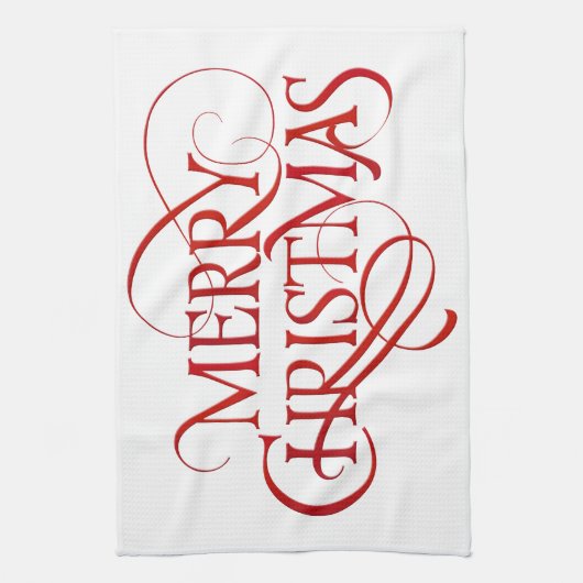 Frohe Weihnachten Geschirrtuch (Vertikal)